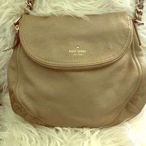 Kate Spade Hand Bag Flap Tan Pebble